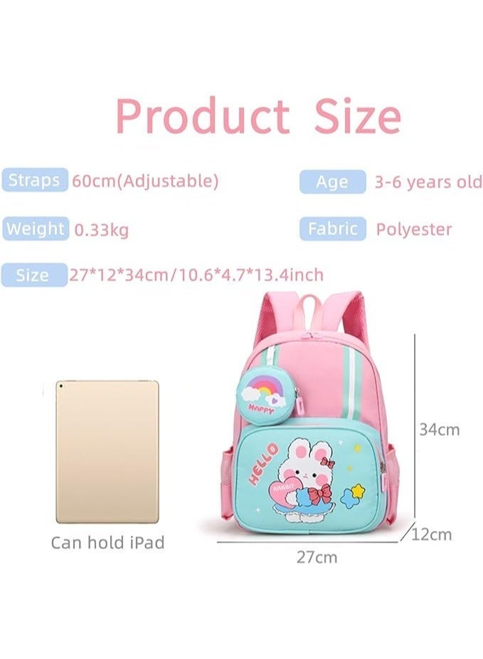 Sylqvxh Toddler Backpack Kids Cute Cartoon Schoolbag Lightweight Bookbags Daypack School Backpack with Adujustable Strap Small Preschool Daycare Bag with Coin Pocket for Girls Boys - Image 2